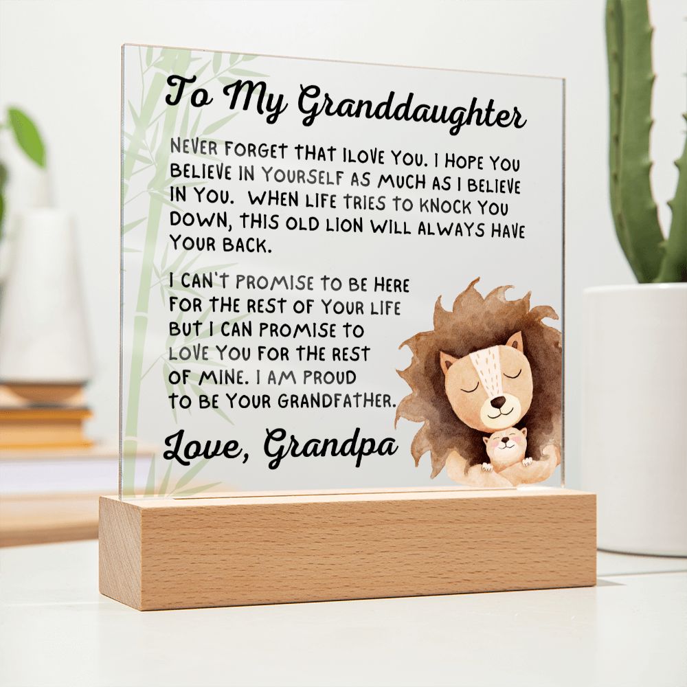 Gift for Granddaugher | Promise Acrylic Plaque 008-ACS