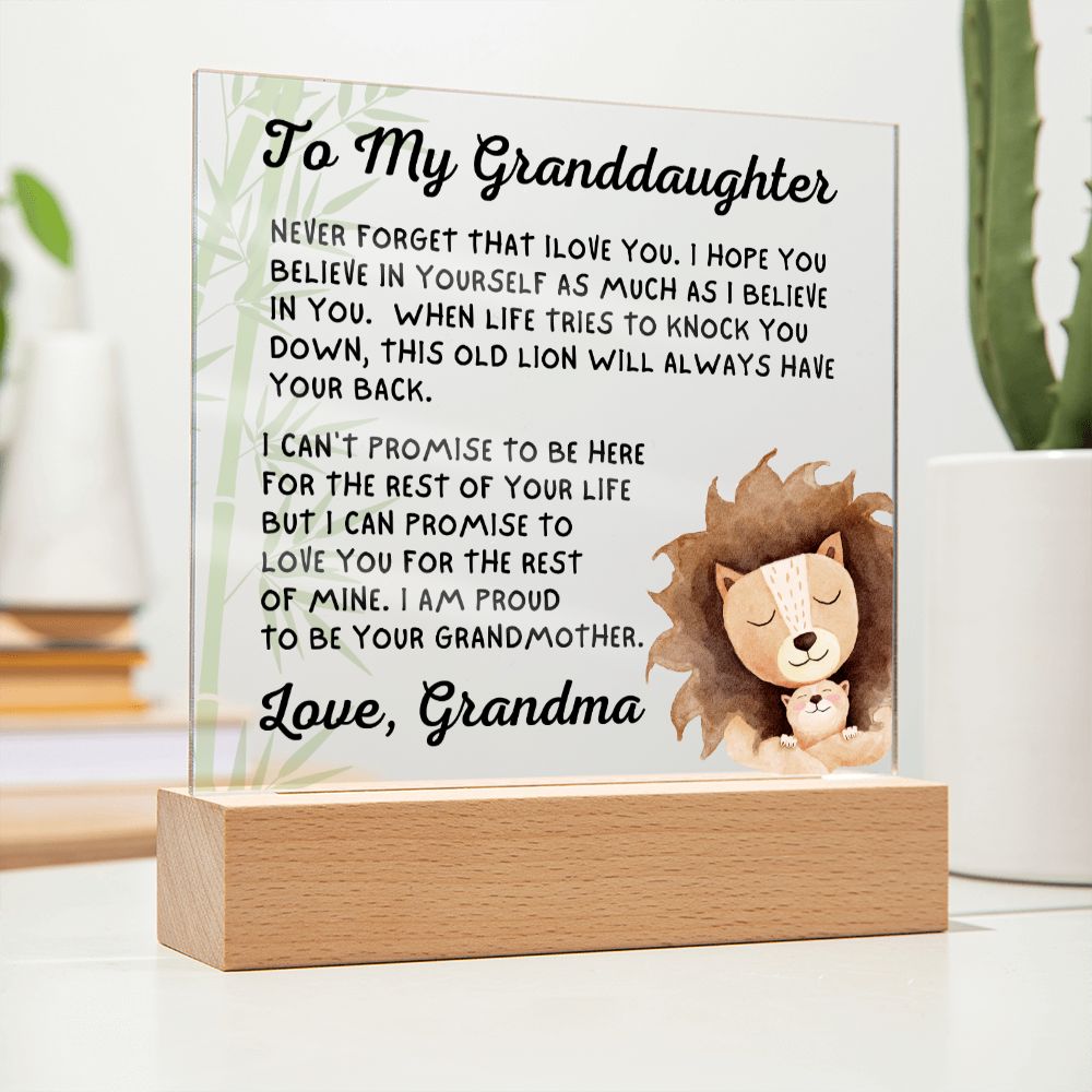 Gift for Granddaugher | Promise Acrylic Plaque 007-ACS