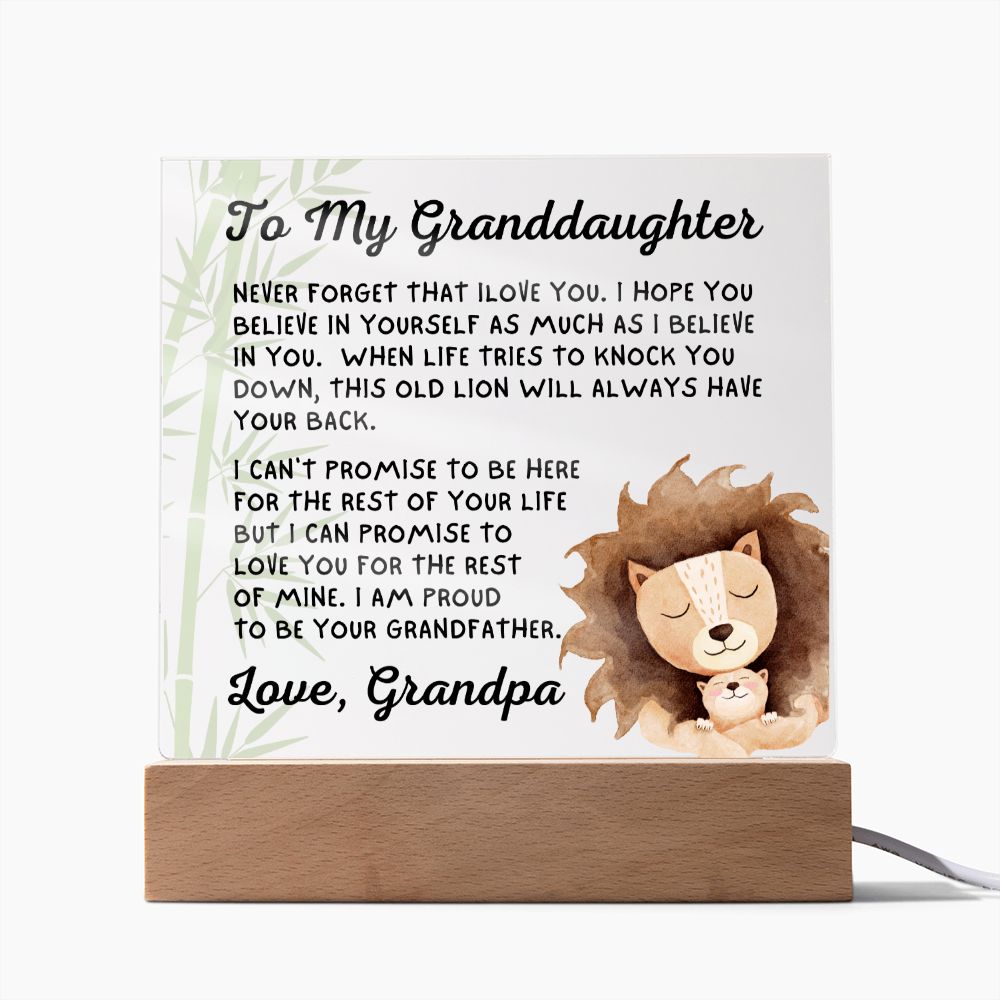Gift for Granddaugher | Promise Acrylic Plaque 008-ACS