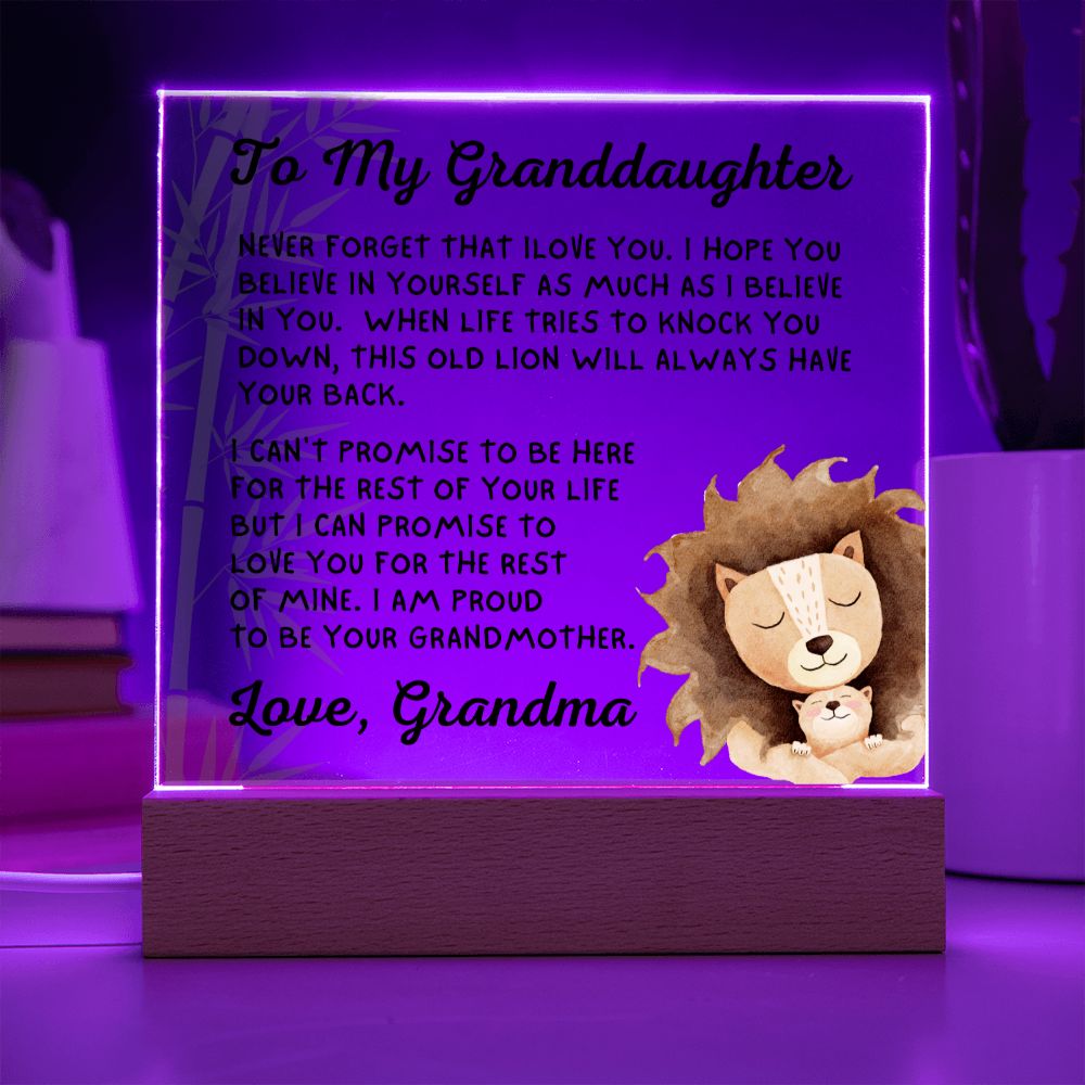Gift for Granddaugher | Promise Acrylic Plaque 007-ACS
