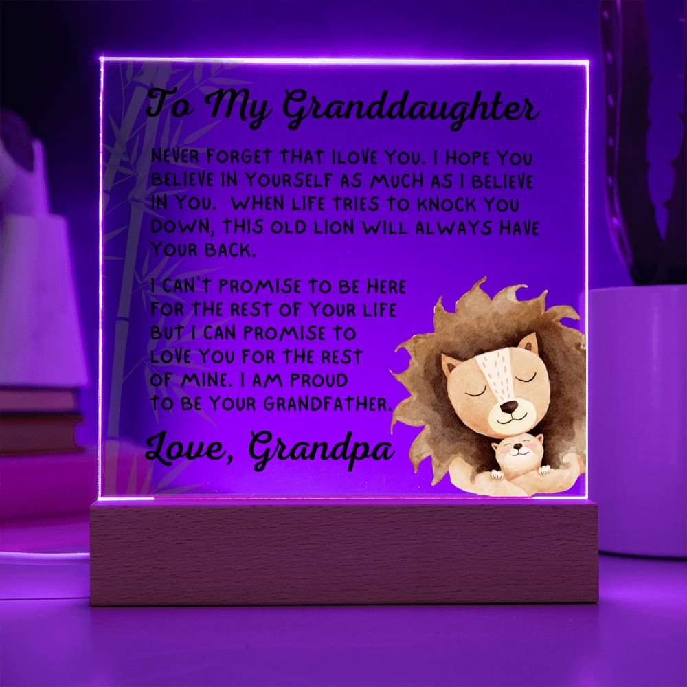 Gift for Granddaugher | Promise Acrylic Plaque 008-ACS
