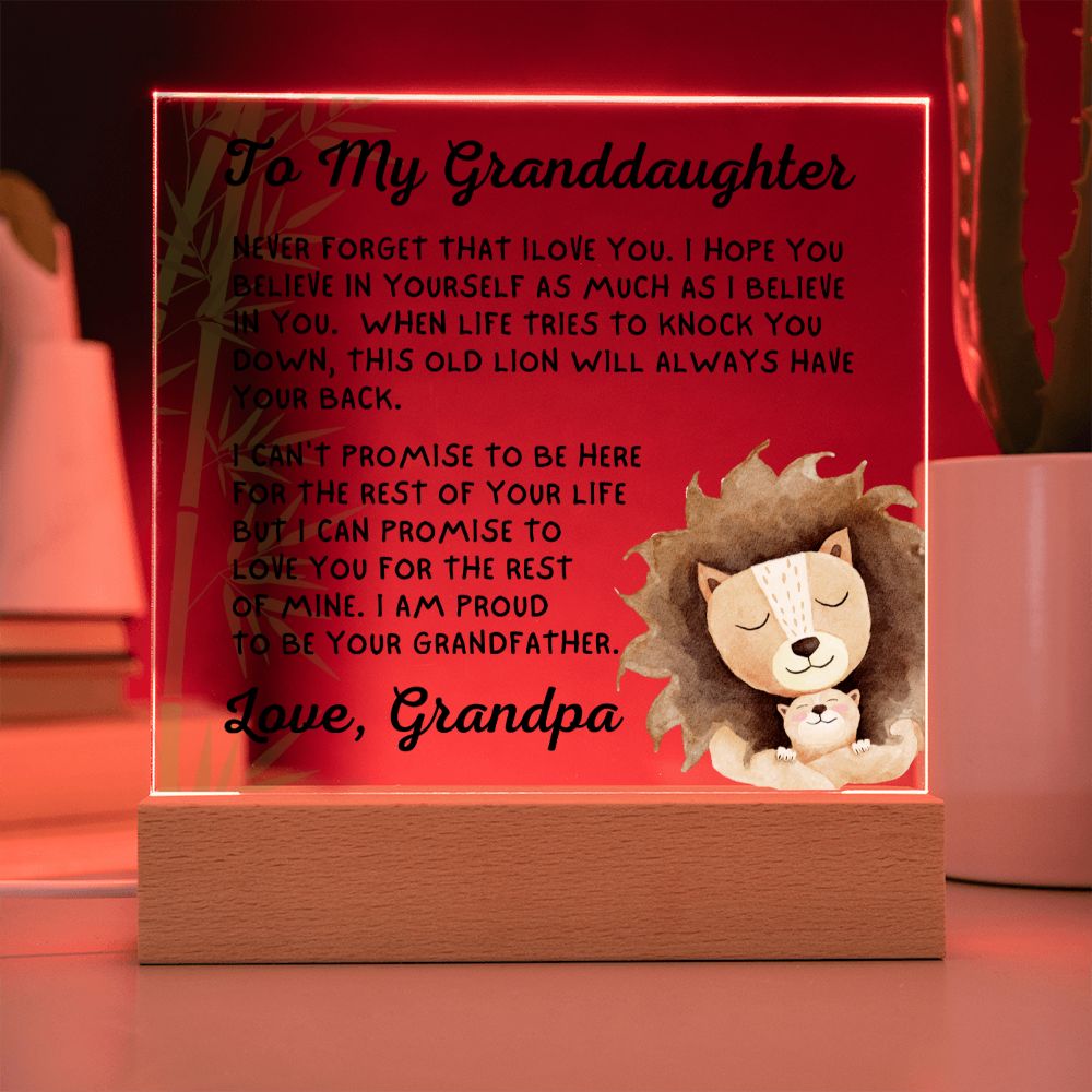 Gift for Granddaugher | Promise Acrylic Plaque 008-ACS
