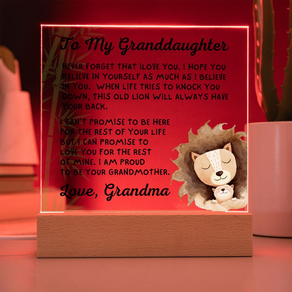 Gift for Granddaugher | Promise Acrylic Plaque 007-ACS