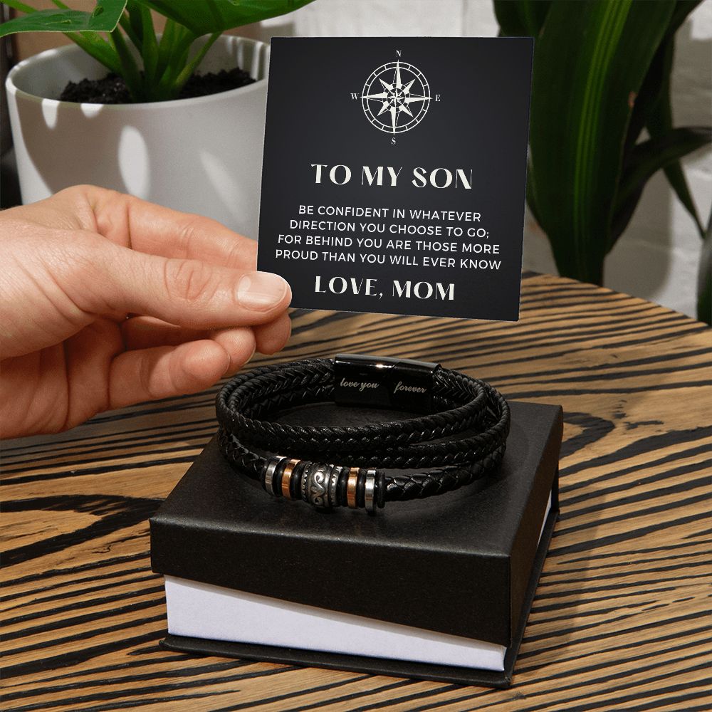Gift For Son From Mom | Proud Leather Bracelet 0856BT2
