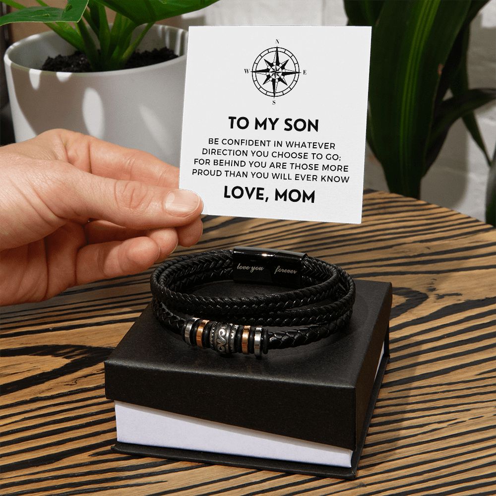 Gift For Son From Mom | Proud Leather Bracelet 0856BT1
