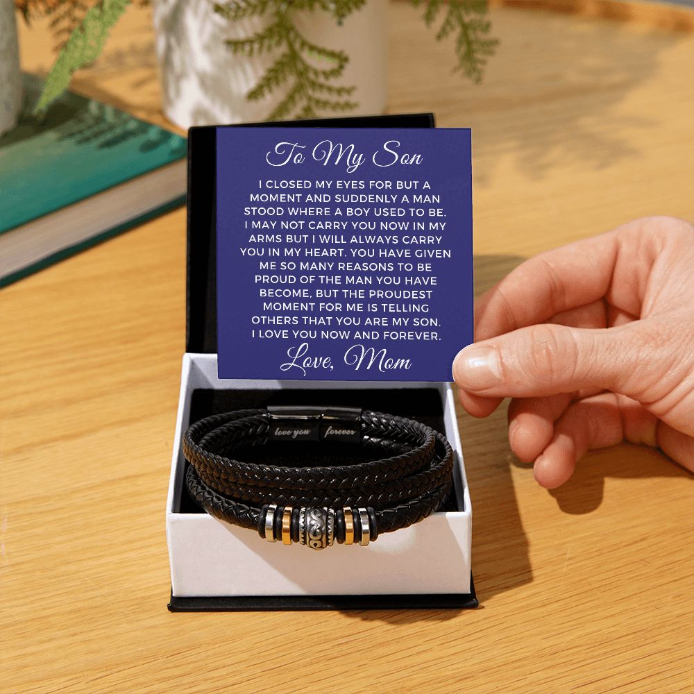 Gift For Son From Mom | Proudest Leather Bracelet 0859BT3