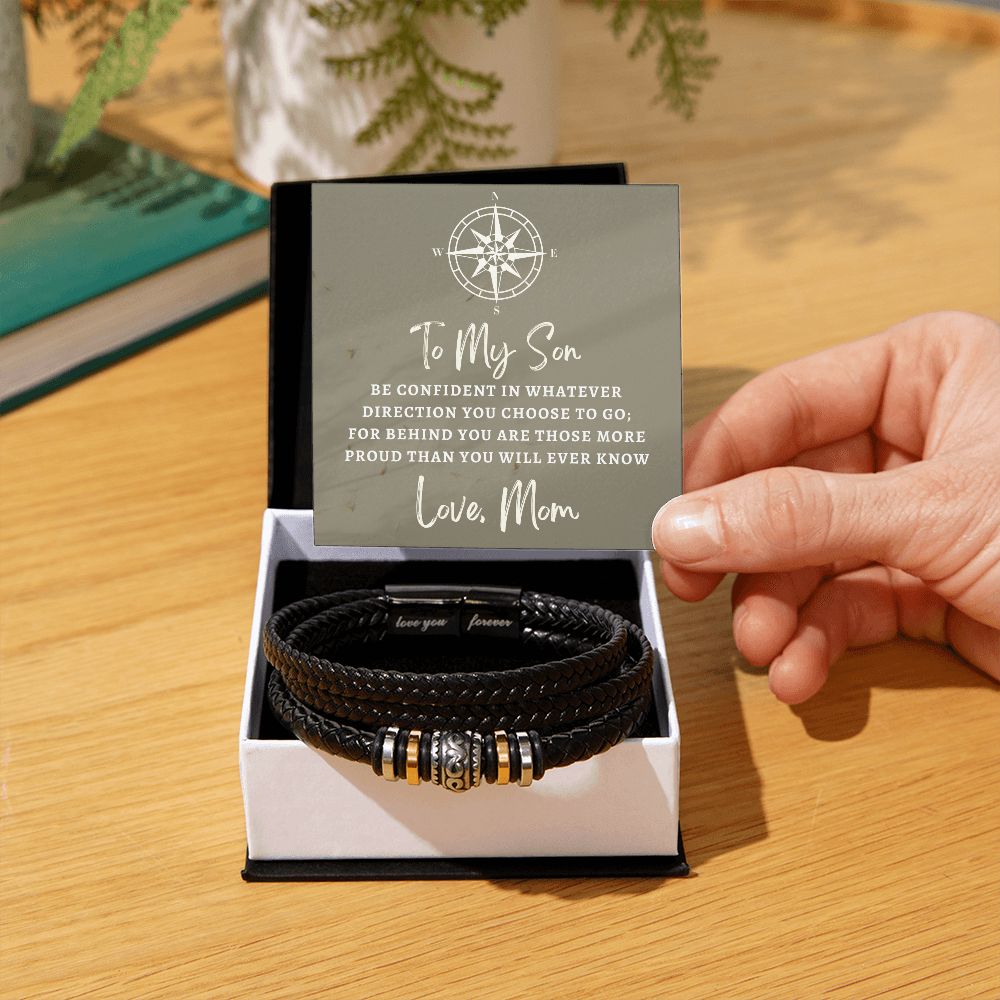 Gift For Son From Mom | Proud Leather Bracelet 0856BT5