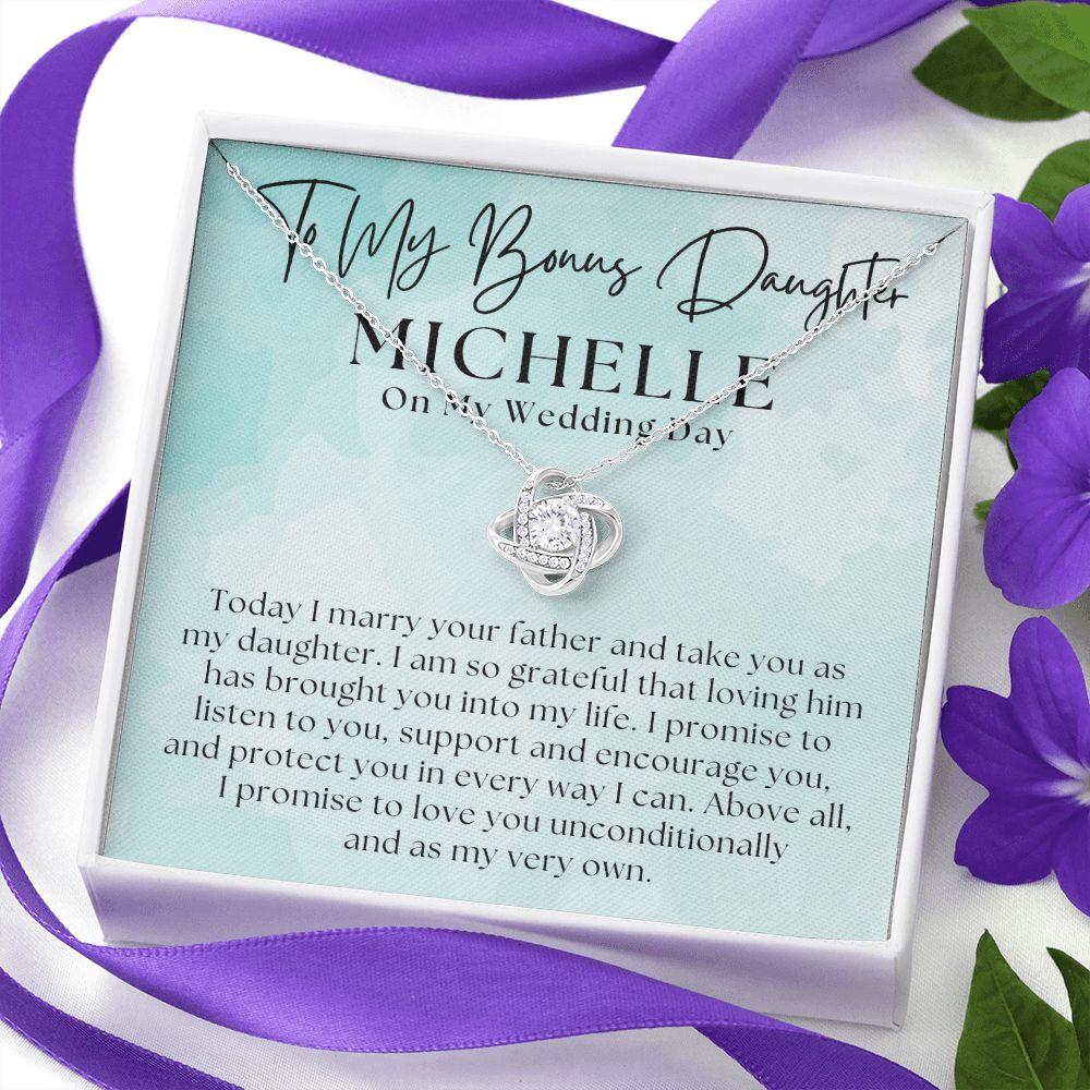 Personalized Stepdaughter Wedding Gift | Promise Necklace P-0551LT11