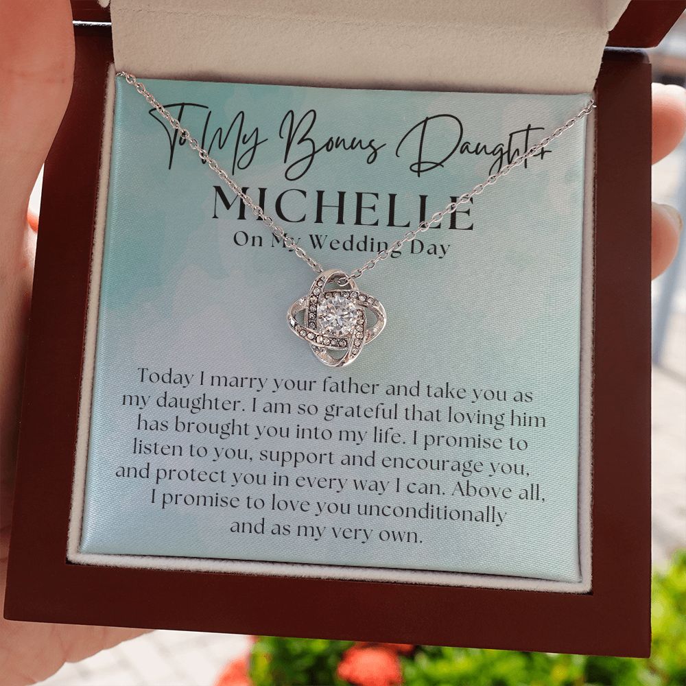Personalized Stepdaughter Wedding Gift | Promise Necklace P-0551LT11