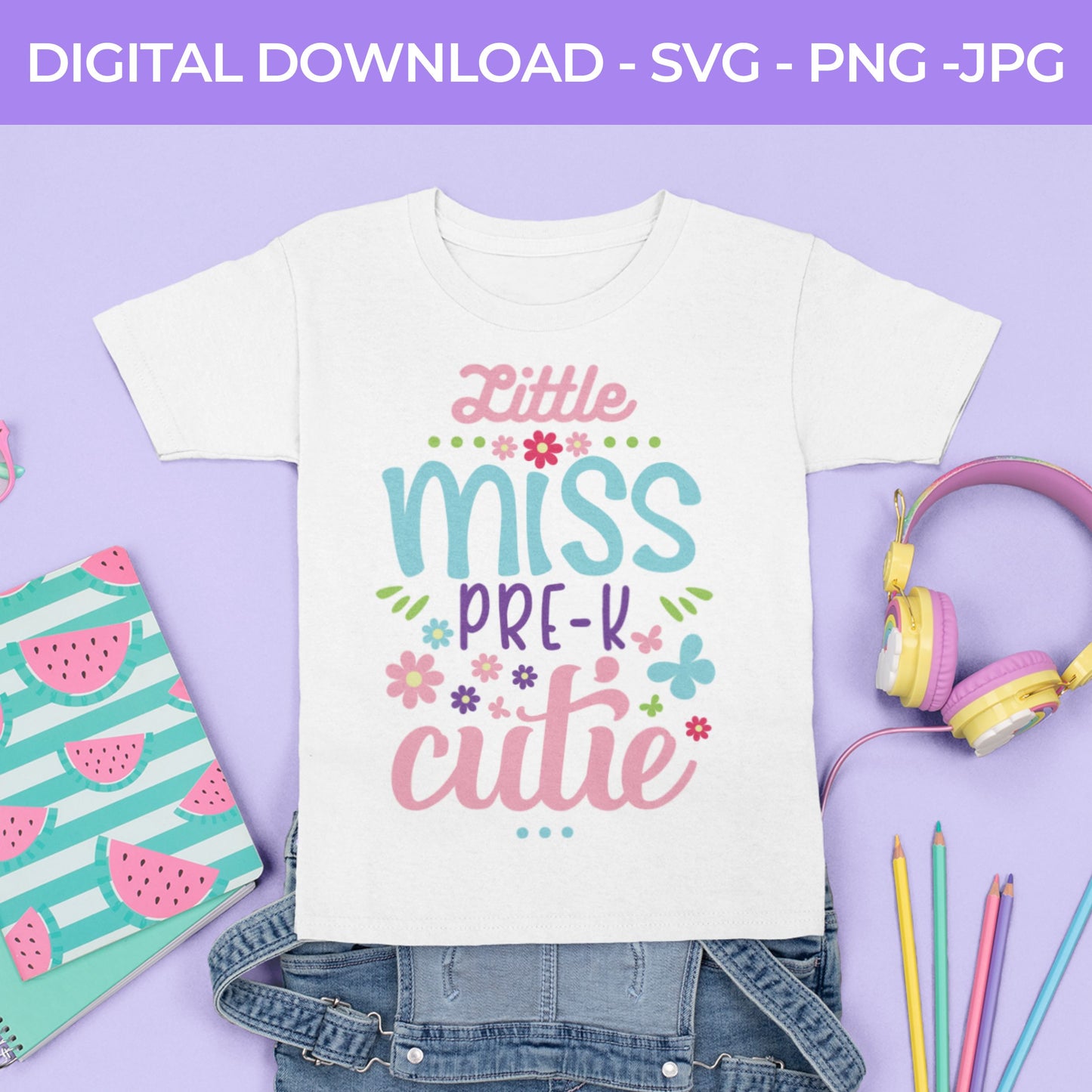 Back To School | Little Ms. Pre-K SVG, PNG, JPG Teacher School, Digital Download 070