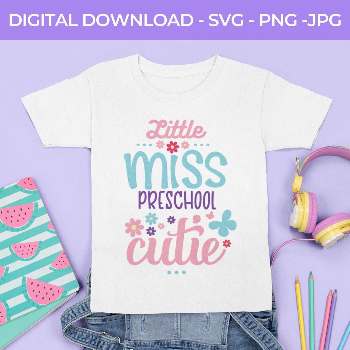 Back To School | Little Ms. Preschool SVG, PNG, JPG Teacher School, Digital Download 068