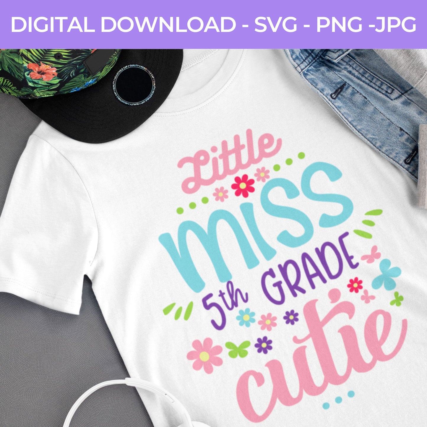 Back To School | Little Ms. Third Grade SVG, PNG, JPG Teacher School, Digital Download 074