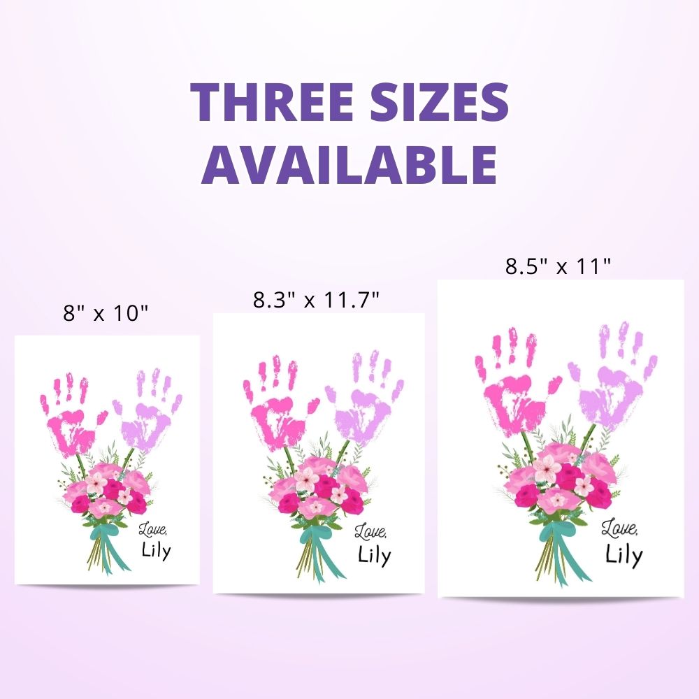 Printable Handprint Art | Flower Art Mother's Day Birthday Gift 10