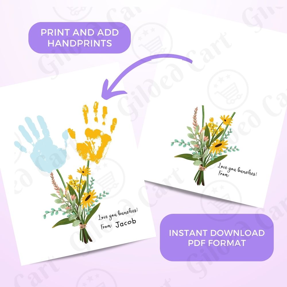 Printable Handprint Art | Mother's Day Birthday Digital Download Gift for Mom, Grandma, Nana, Gigi, Auntie 11