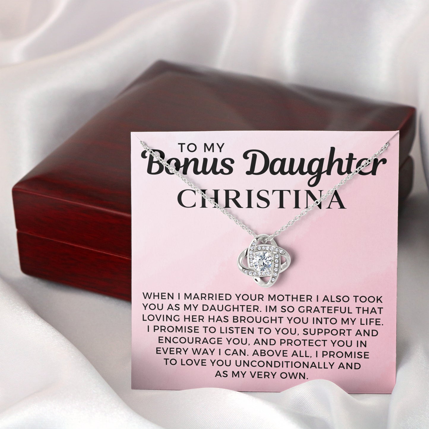 Customized Stepdaughter Wedding Gift | Promise Necklace P0717L