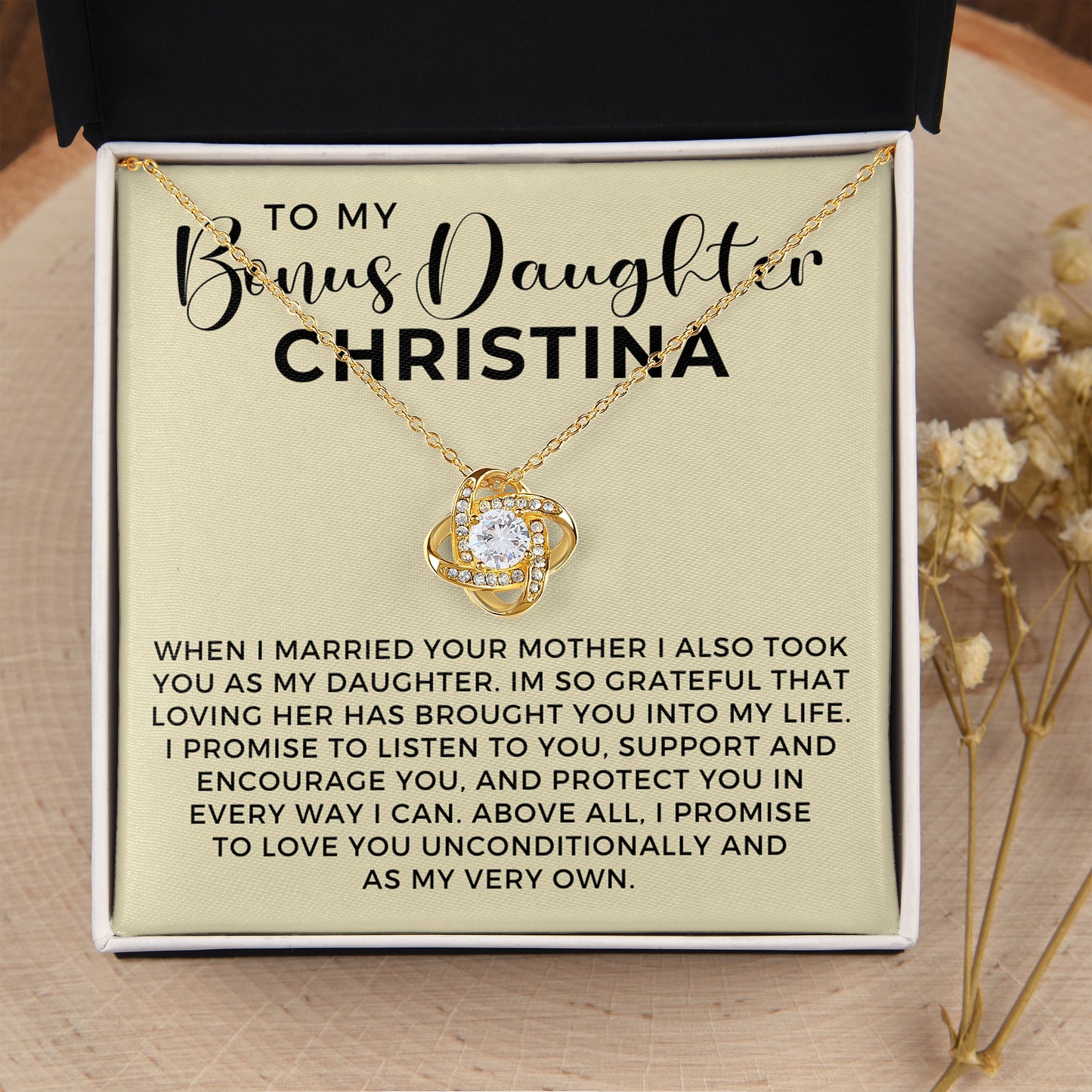 Customized Stepdaughter Wedding Gift | Promise Necklace P-0551L