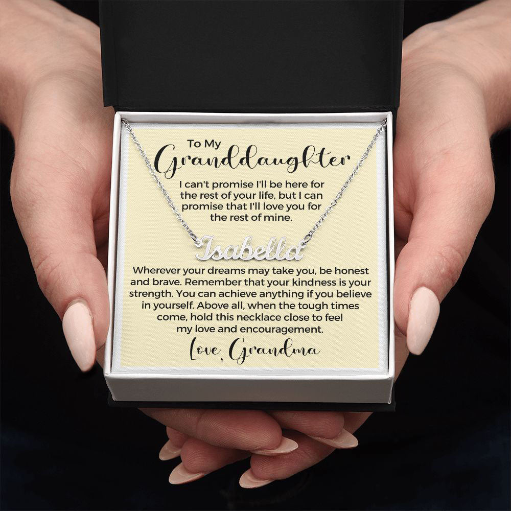 Personalized Granddaughter Gift From Grandma | My Promise Name Necklace 0546NNT16