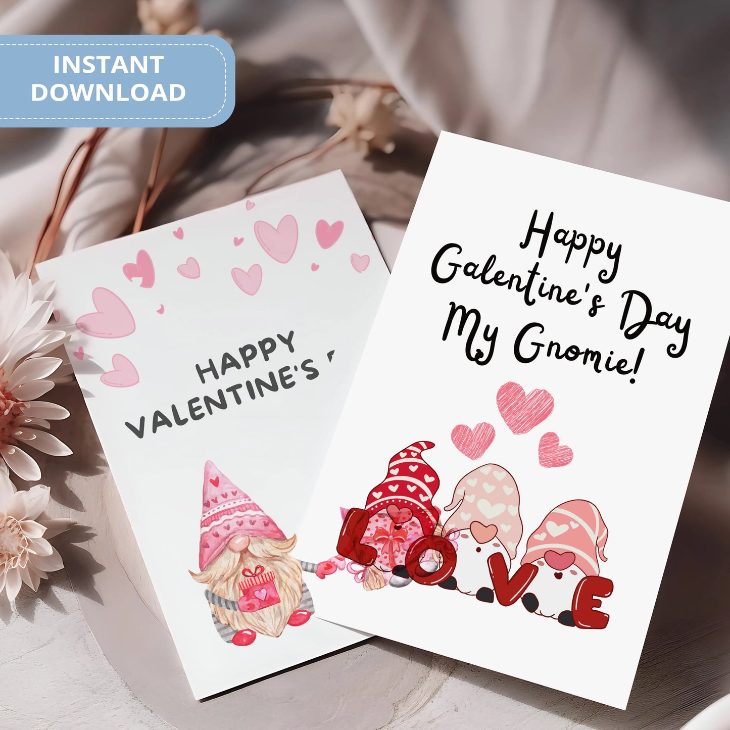 Valentines Card Printable Digital Download | Happy Galentine's Day My Gnomie 31