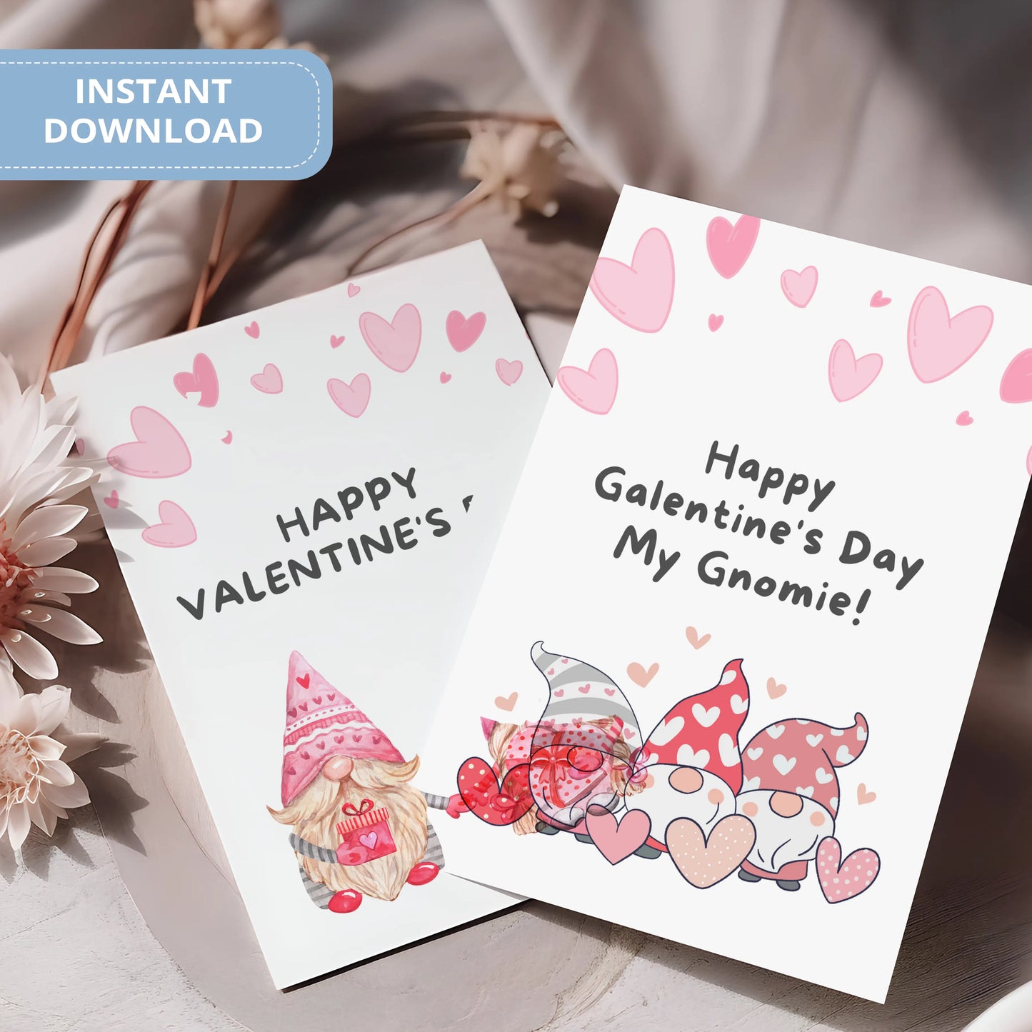 Valentines Card Printable Digital Download | Happy Galentine's Day My Gnomie 33