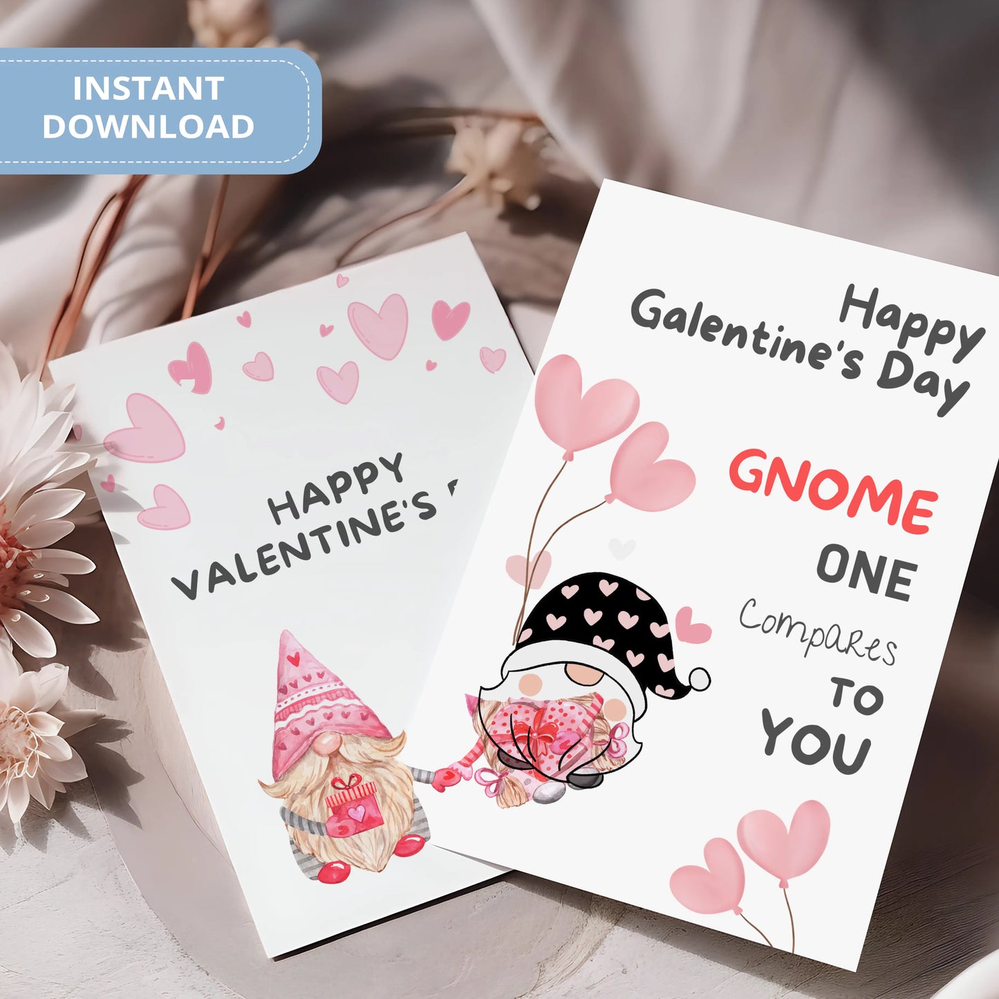 Valentines Card Printable Digital Download | Gnome One Compare To You 35