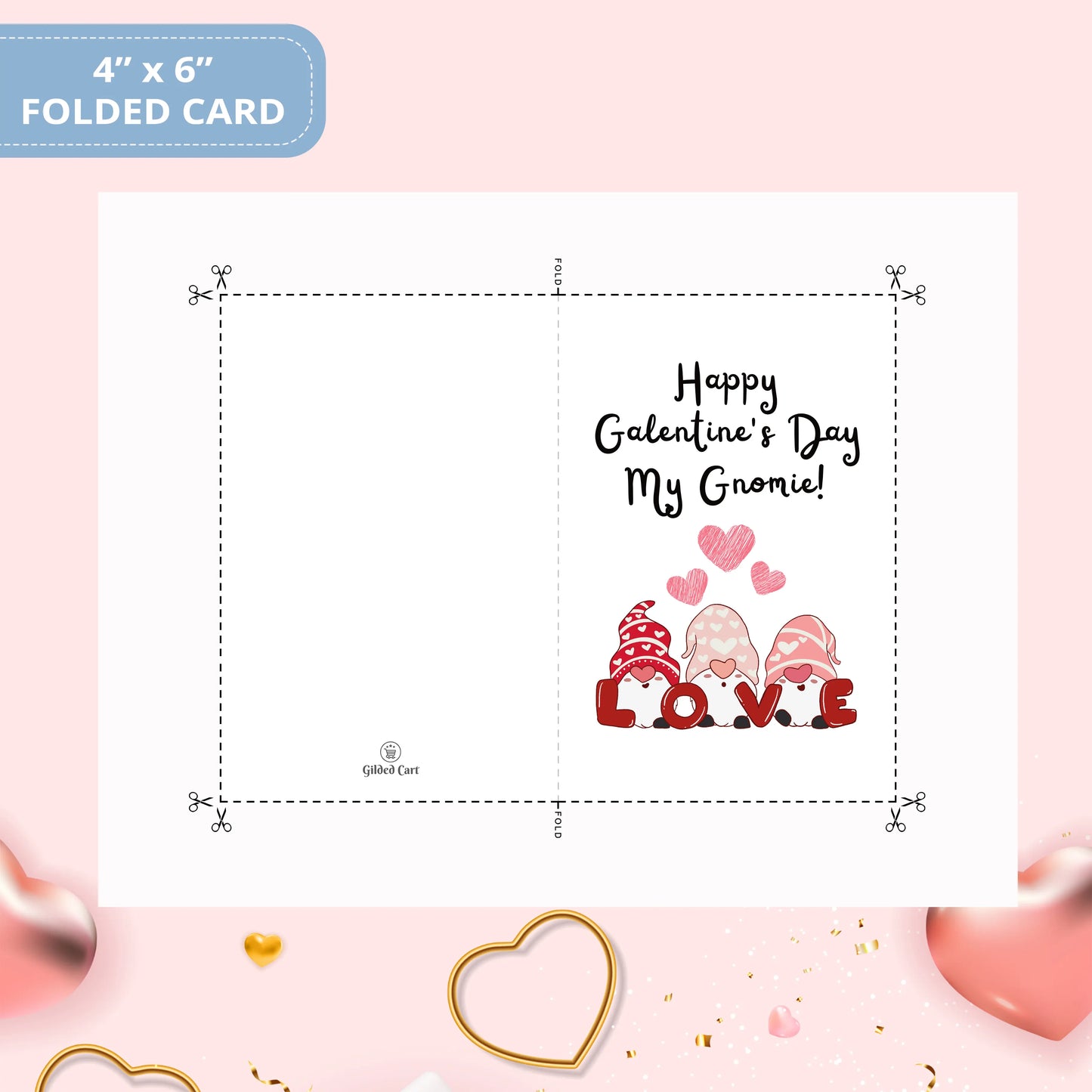 Valentines Card Printable Digital Download | Happy Galentine's Day My Gnomie 31