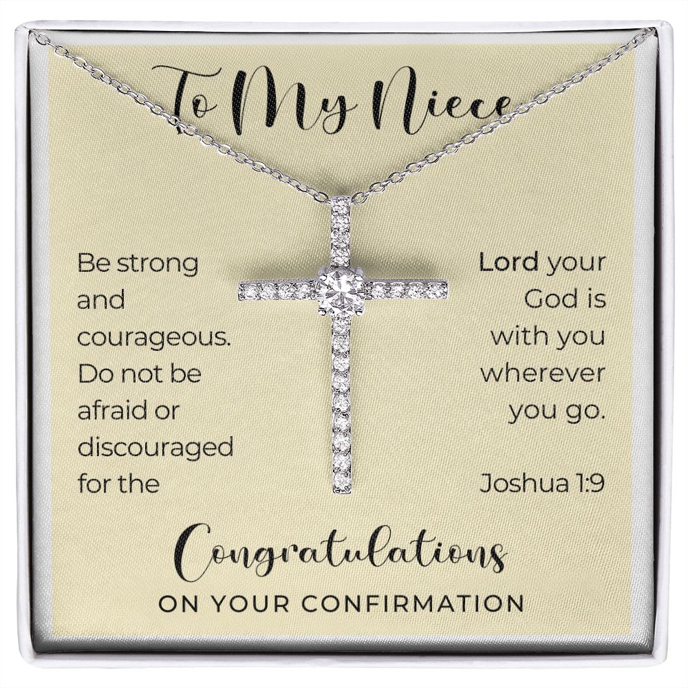 Confirmation Gift For Girl | Be Strong Cross Necklace 0824CN