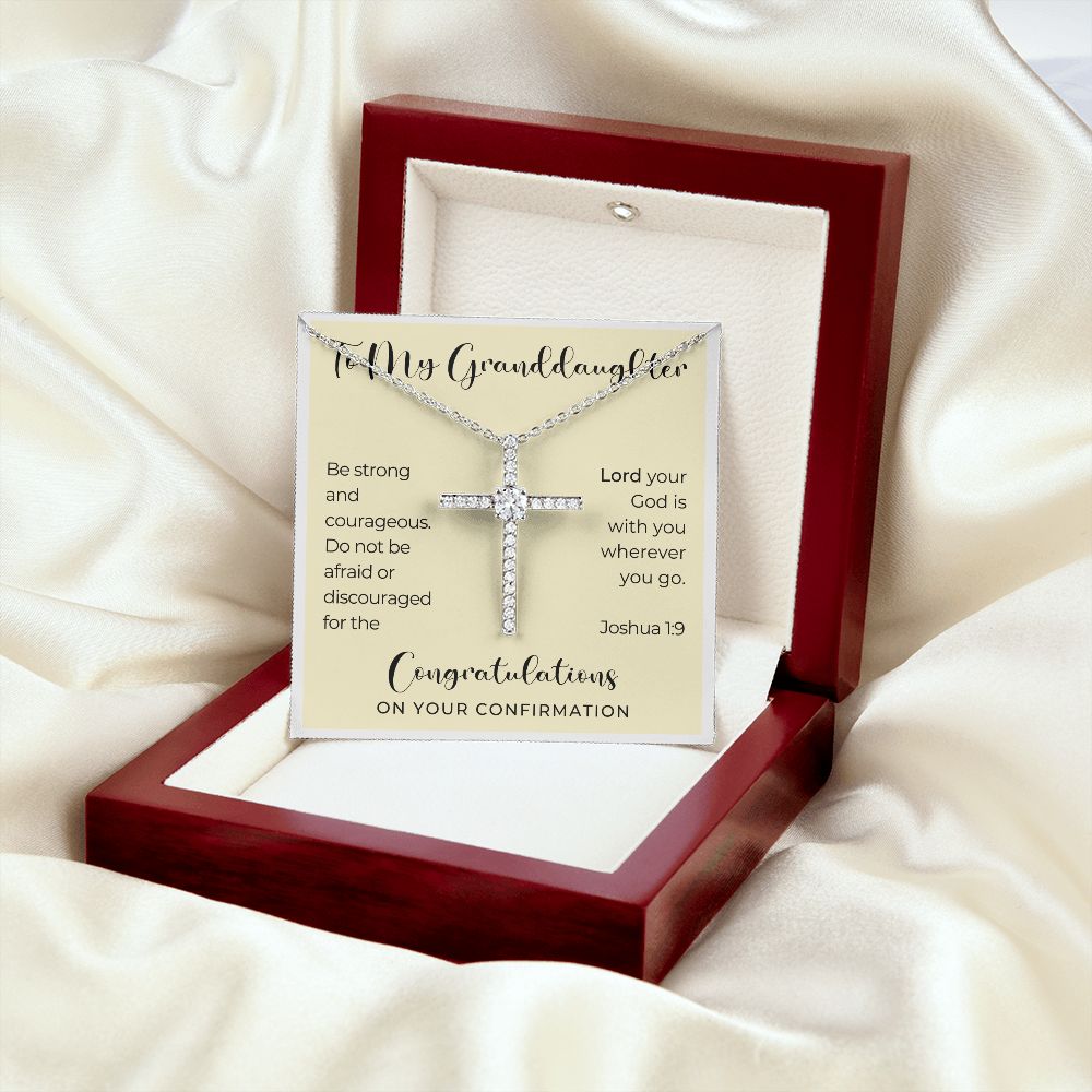 Confirmation Gift For Girl | Be Strong Cross Necklace 0821CN