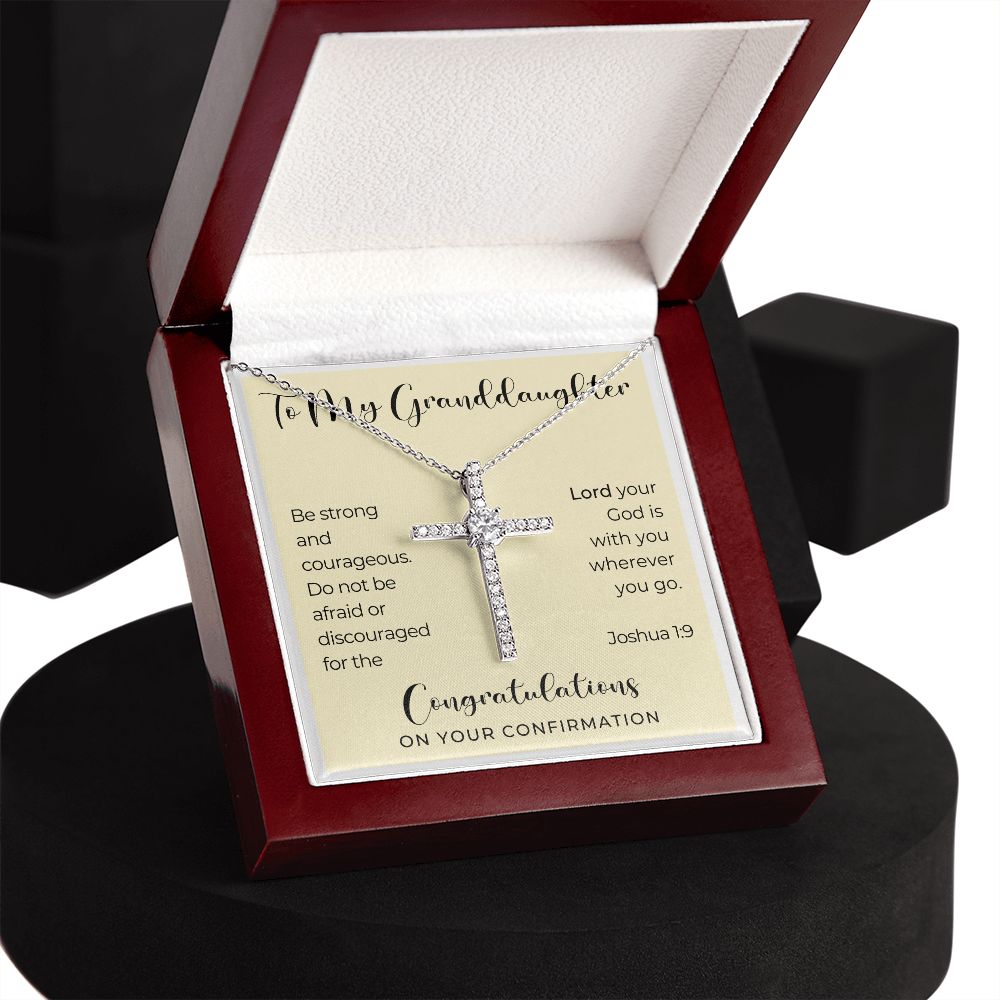 Confirmation Gift For Girl | Be Strong Cross Necklace 0821CN