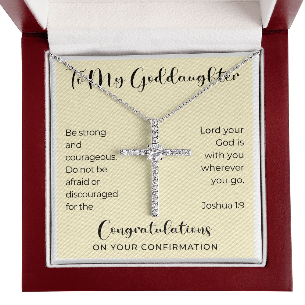 Confirmation Gift For Girl | Be Strong Cross Necklace 0822CN
