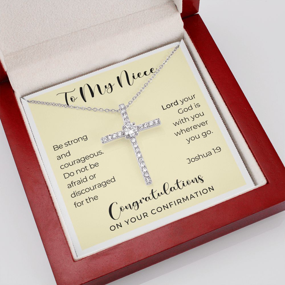 Confirmation Gift For Girl | Be Strong Cross Necklace 0824CN