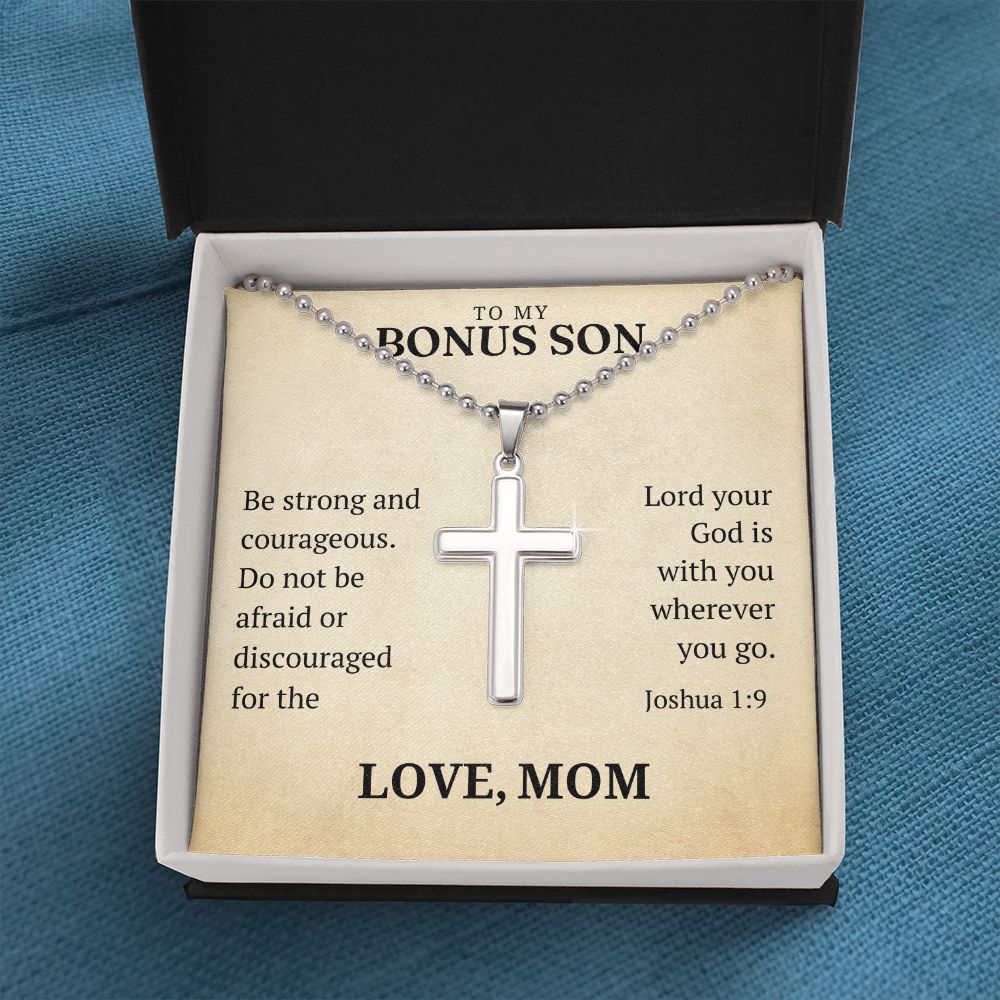Christian Gift For Him | Be Strong Cross Necklace 0826CN