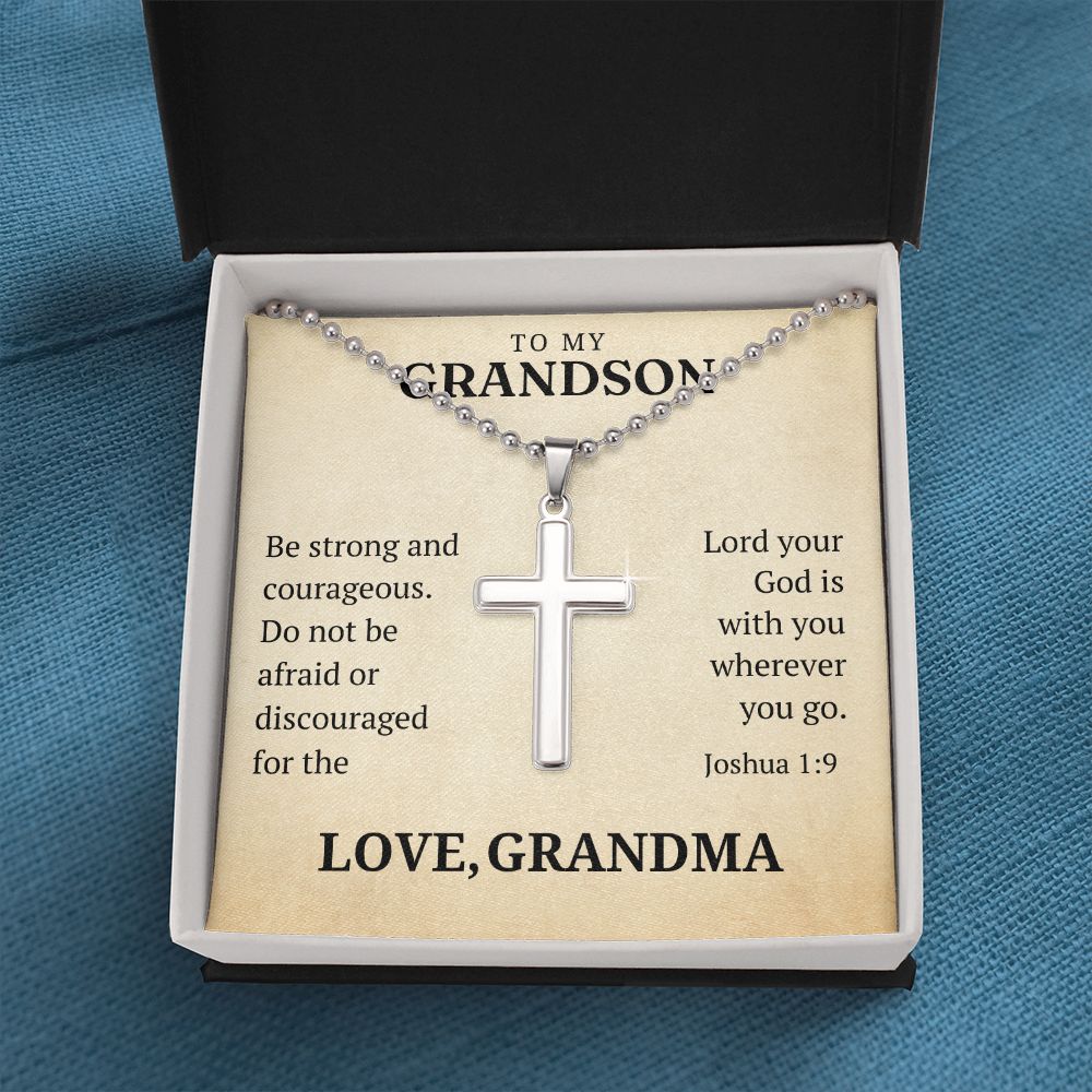 Christian Gift For Him | Be Strong Cross Necklace 0805CN