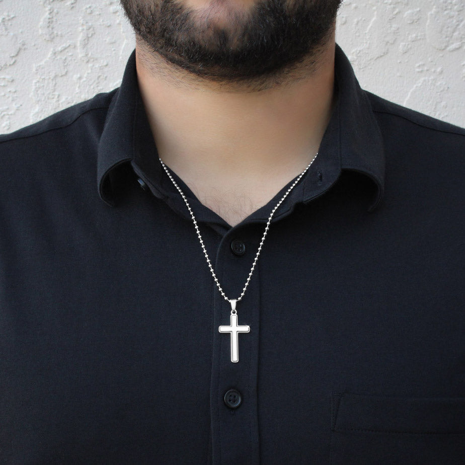 Christian Gift For Him | Be Strong Cross Necklace 0826CN