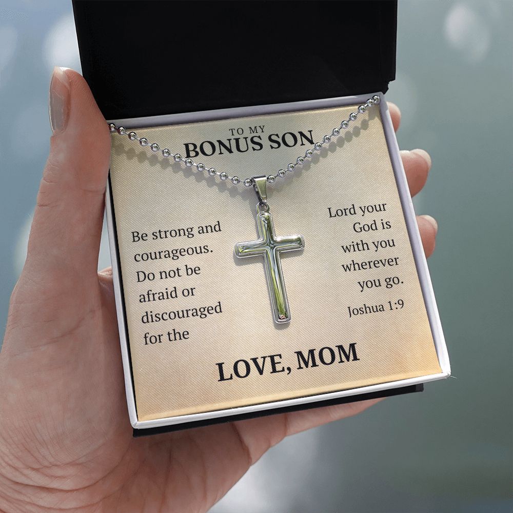 Christian Gift For Him | Be Strong Cross Necklace 0826CN