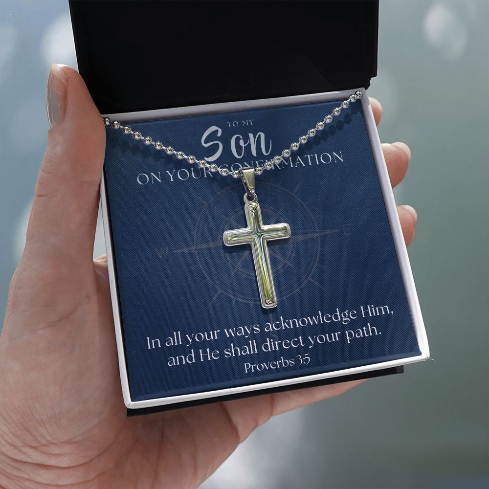 Confirmation Gift For Boy | Your Path Cross Necklace 0799CN