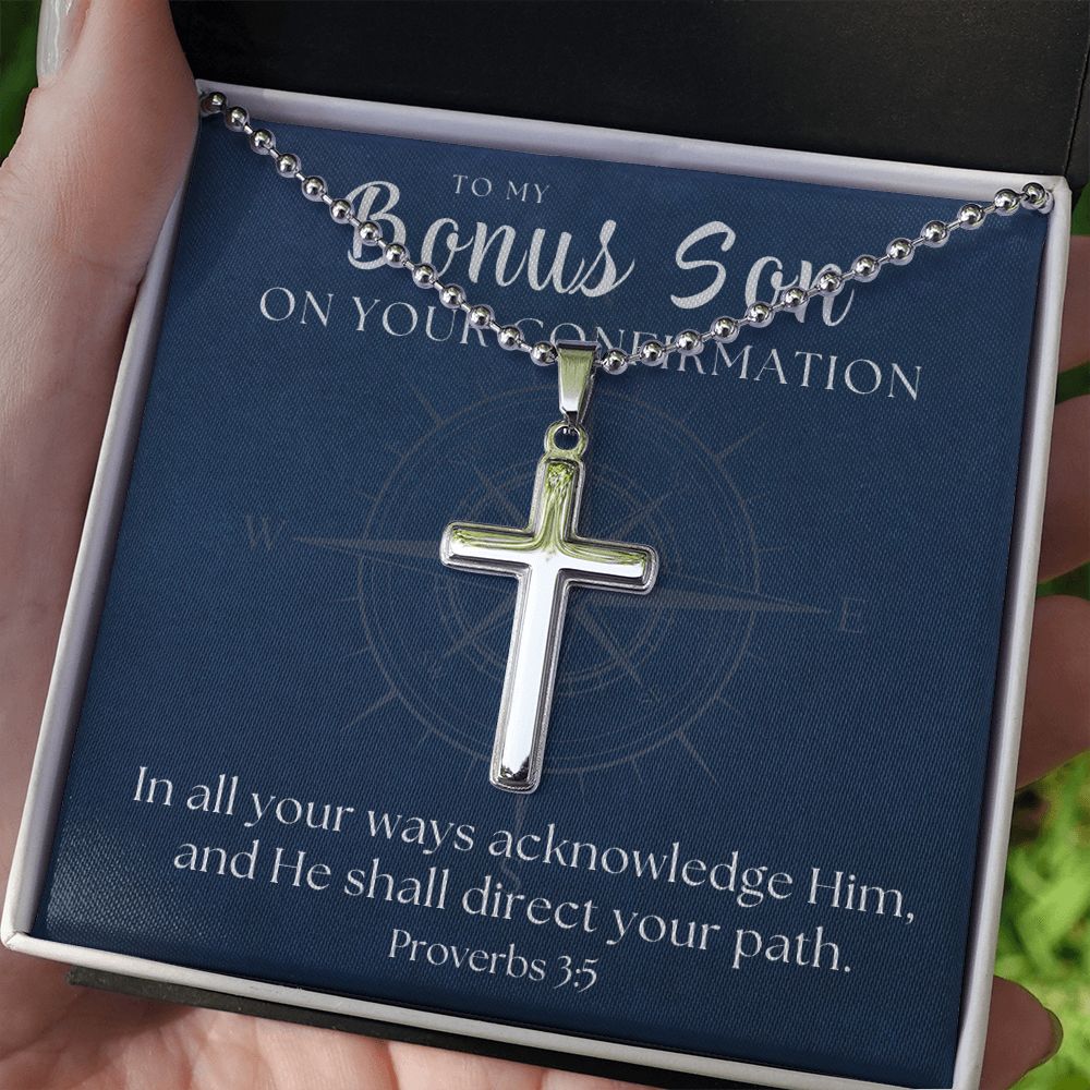 Confirmation Gift For Boy | Your Path Cross Necklace 0802CN
