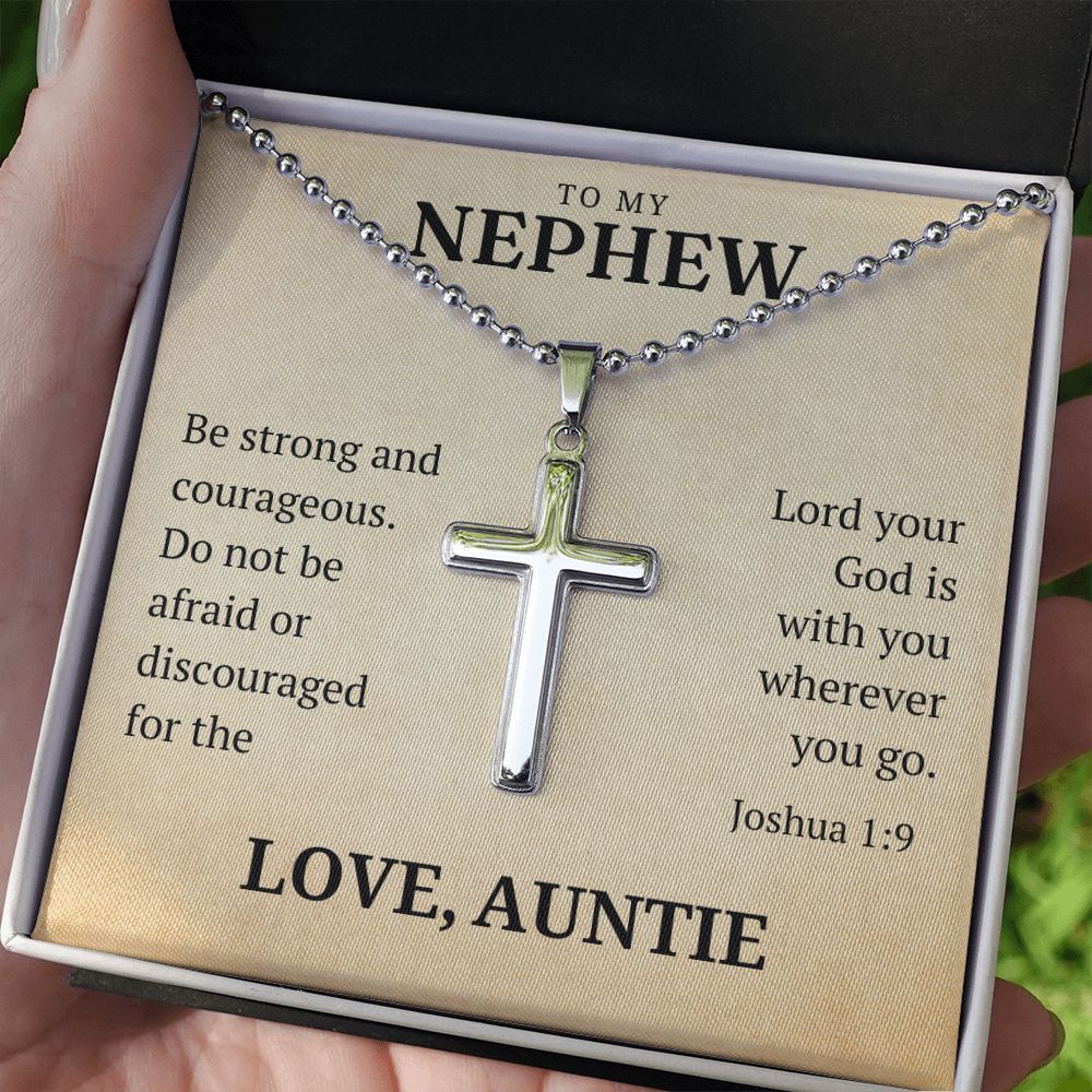 Christian Gift For Him | Be Strong Cross Necklace 0806CN