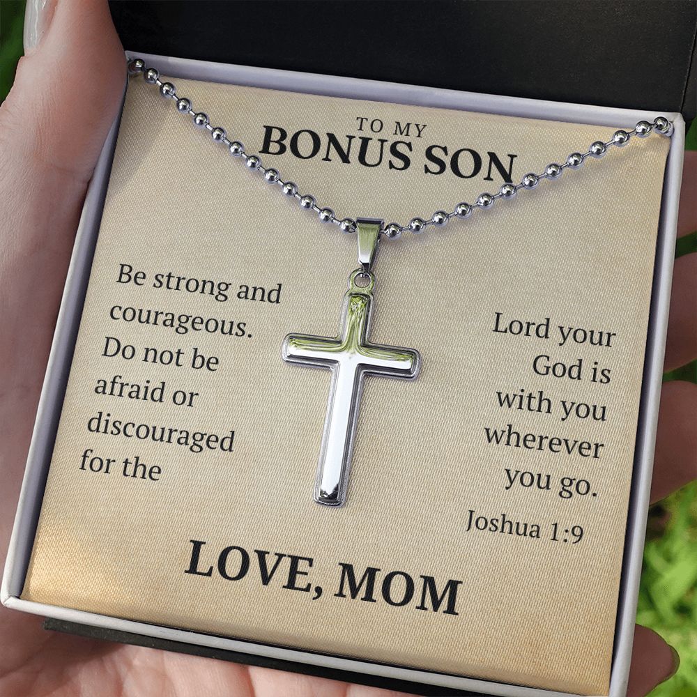 Christian Gift For Him | Be Strong Cross Necklace 0826CN