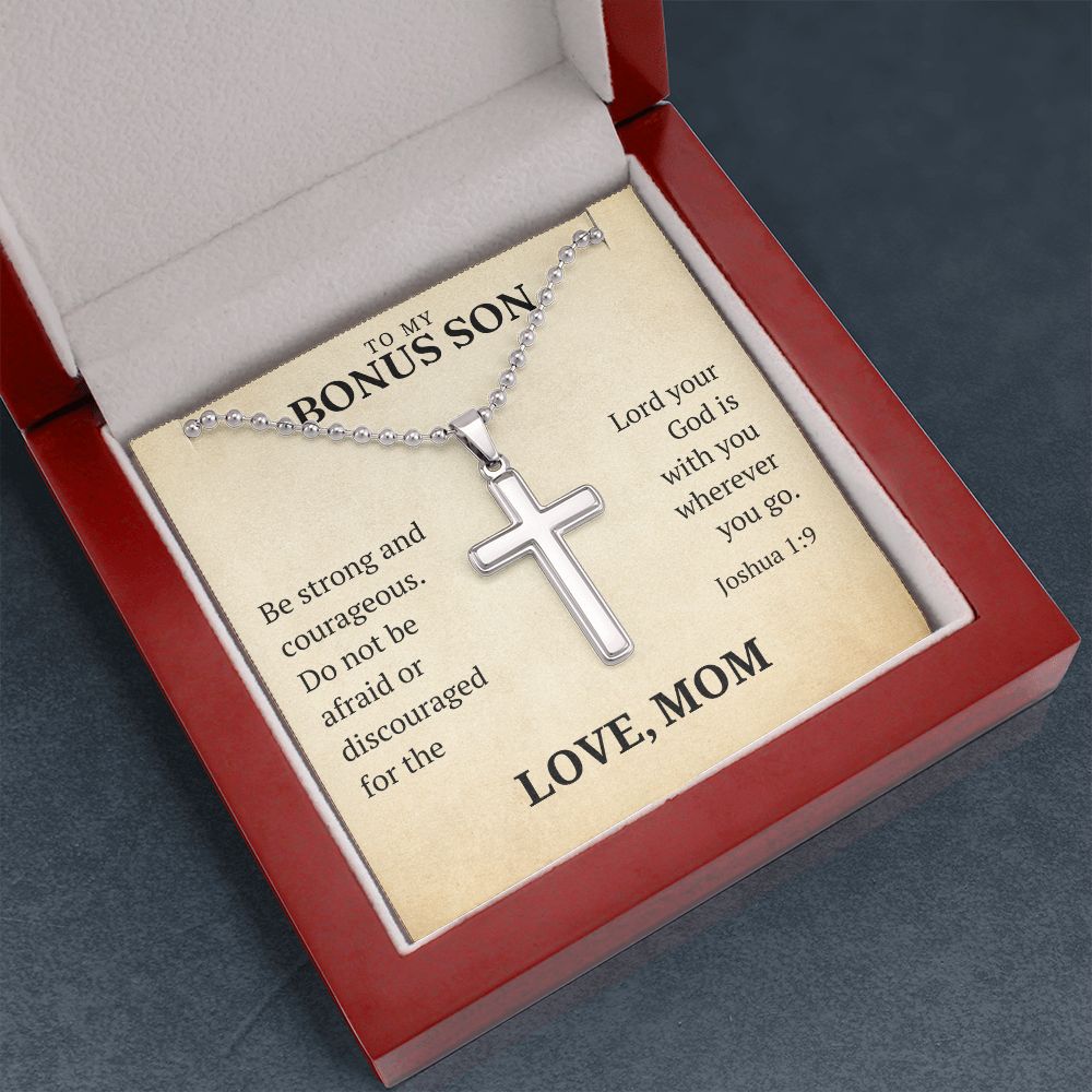 Christian Gift For Him | Be Strong Cross Necklace 0826CN