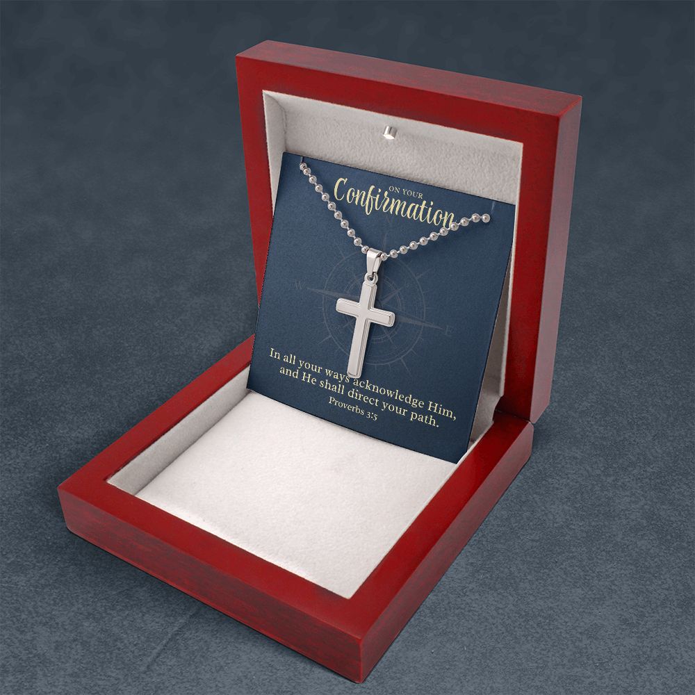 Confirmation Gift For Boy | Your Path Cross Necklace 0797T1CN
