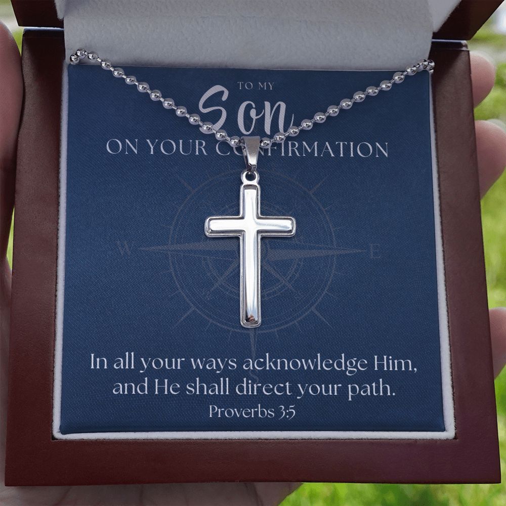 Confirmation Gift For Boy | Your Path Cross Necklace 0799CN