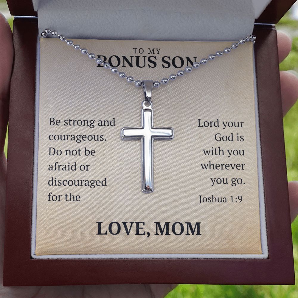 Christian Gift For Him | Be Strong Cross Necklace 0826CN