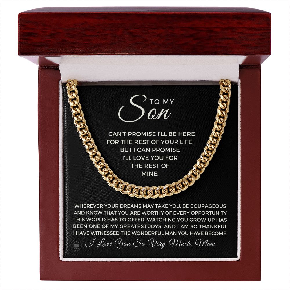 Gift for Adult Son From Mom | Greatest Joys Cuban Link Chain 0595T18