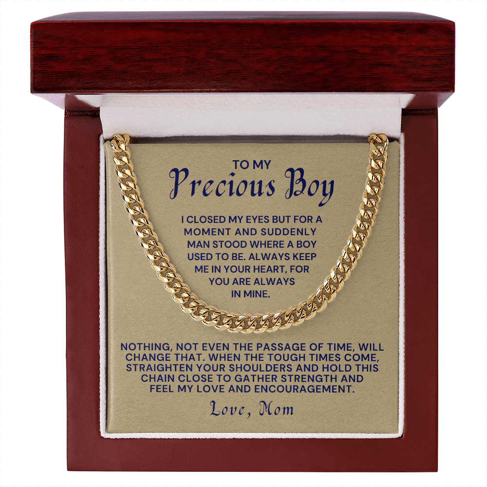 Gift for Adult Son From Mom | In Your Heart Cuban Link Chain 0596T9