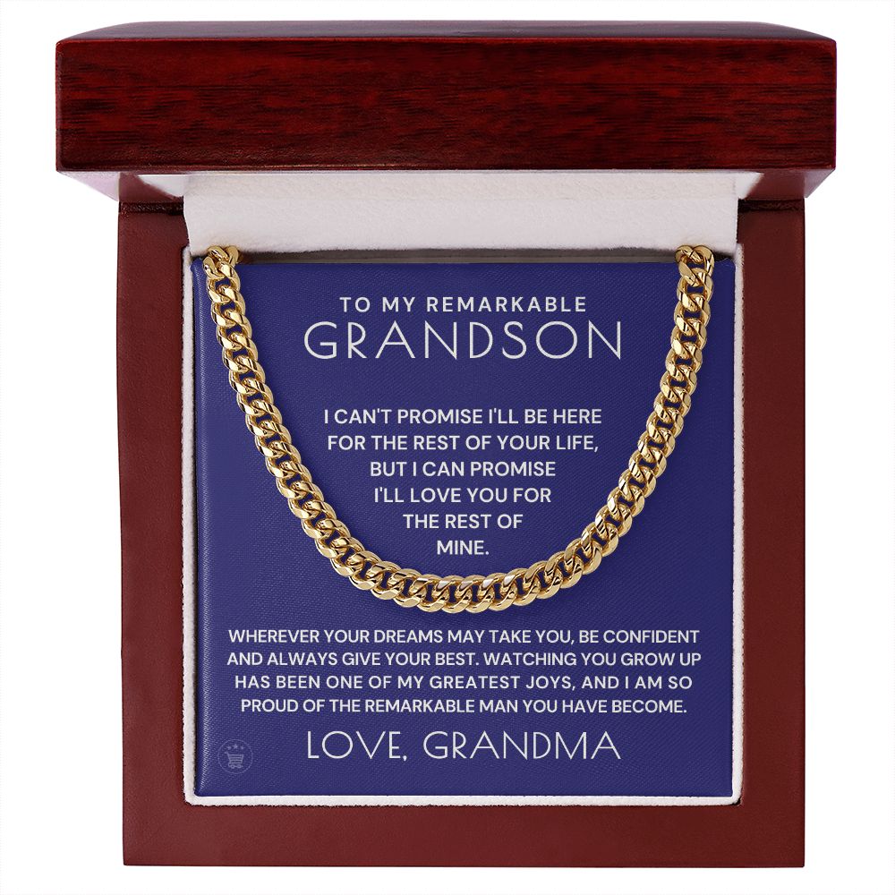 Grandson Gift from Grandma | So Proud Cuban Link Chain 0615T14