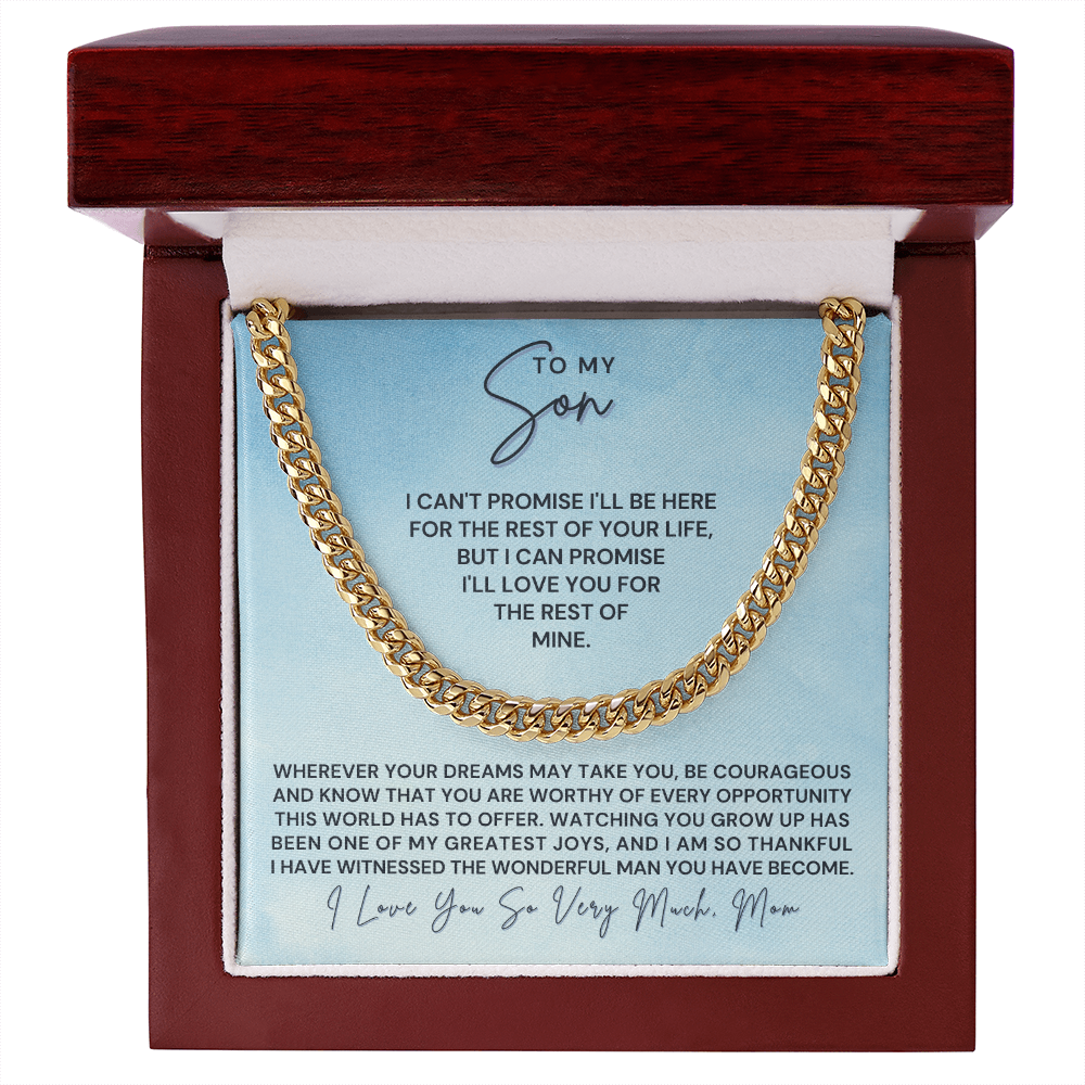 Gift for Adult Son From Mom | Greatest Joys Cuban Link Chain 0595T10