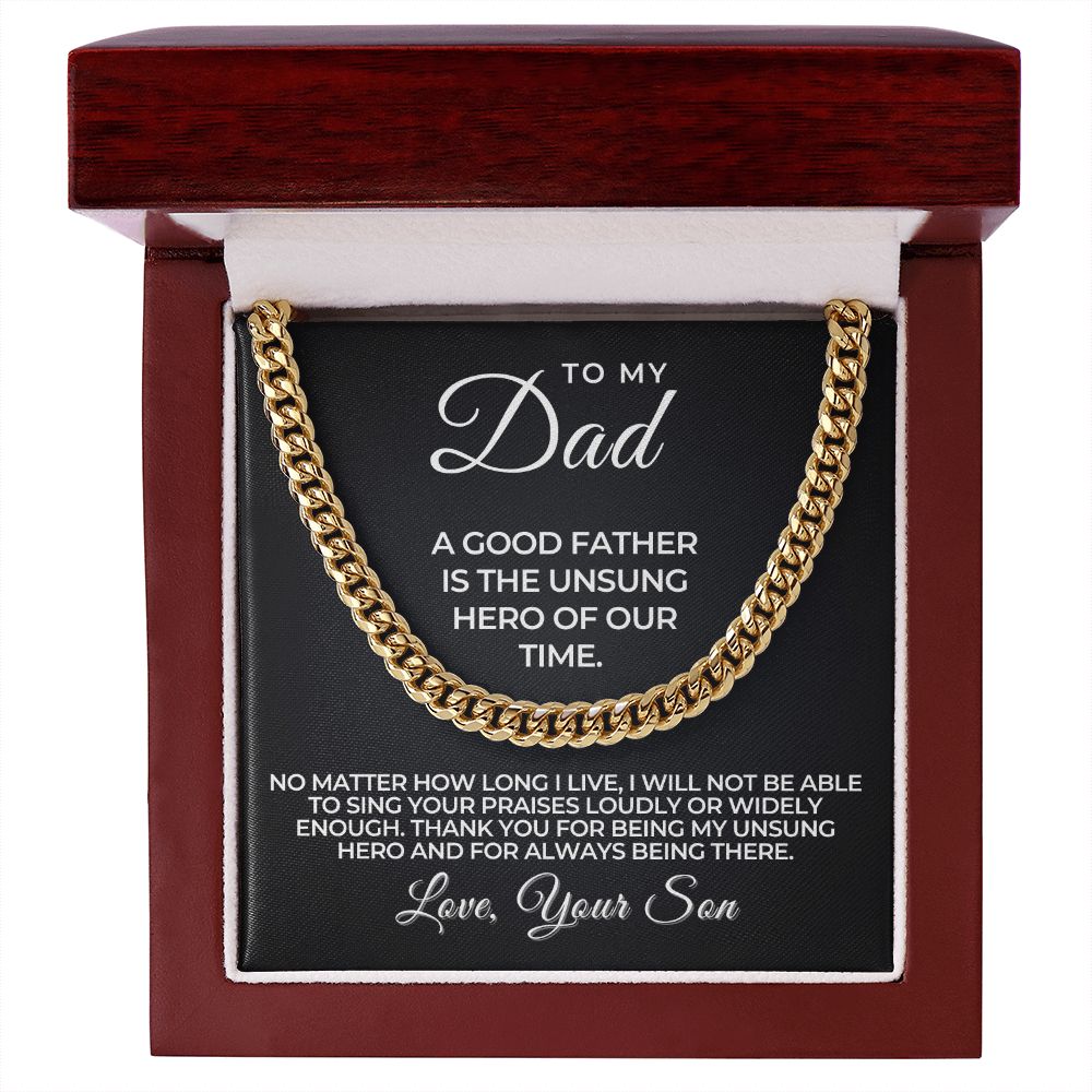 Gift For Dad | My Hero Cuban Link Chain 0663T4