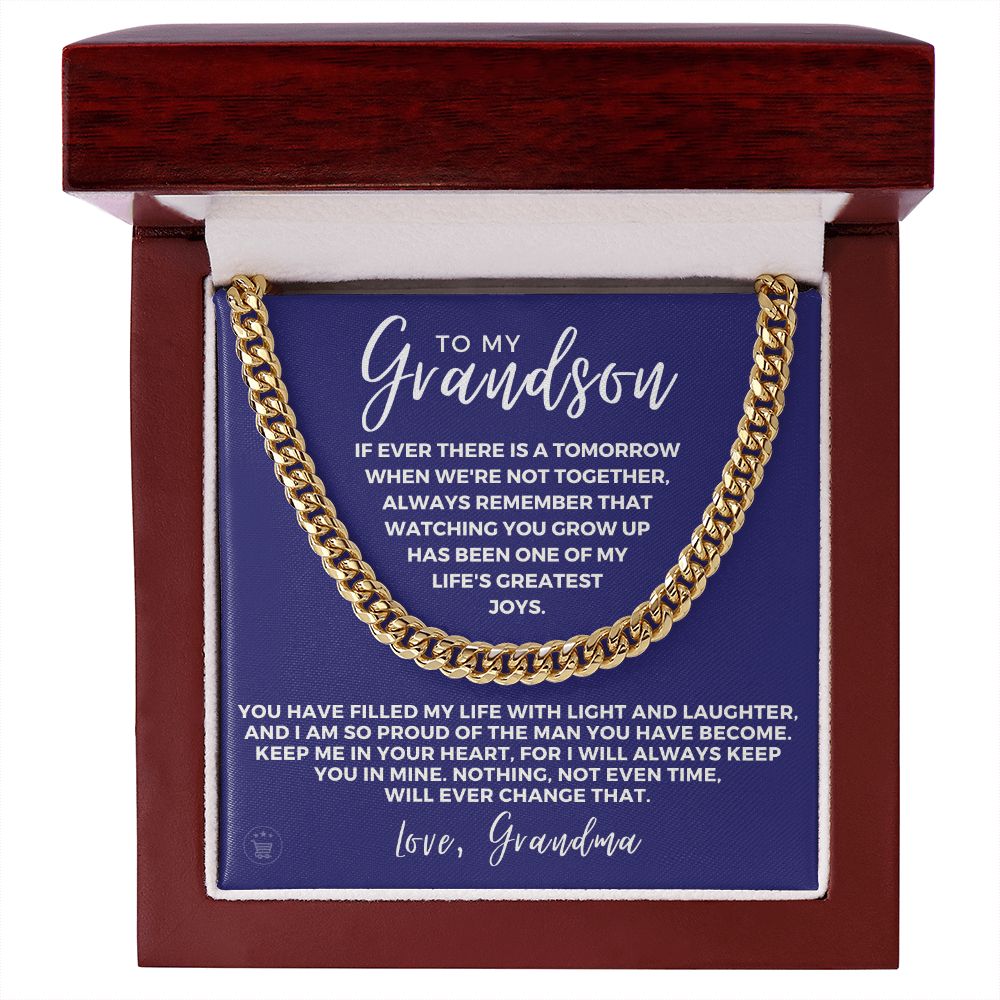 Grandson Gift from Grandma | In Your Heart Cuban Link Chain 0618T6