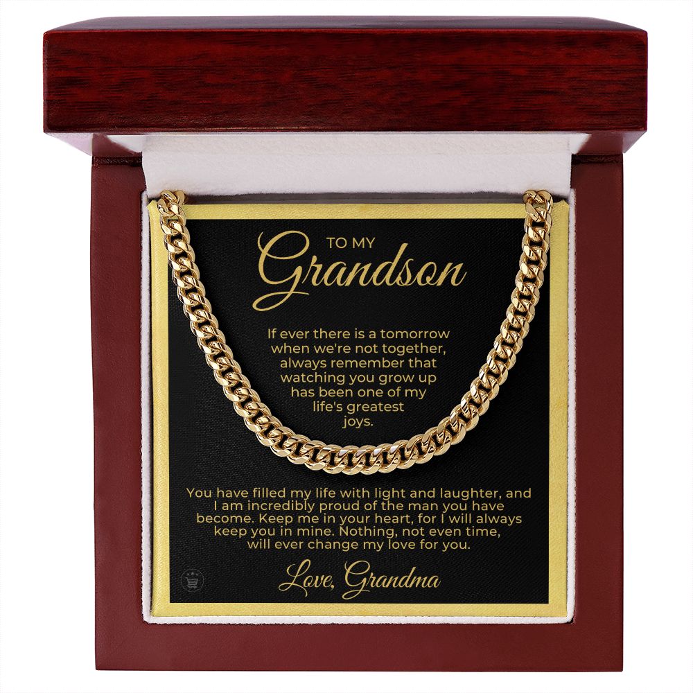 Grandson Gift from Grandma | In Your Heart Cuban Link Chain 0617T11