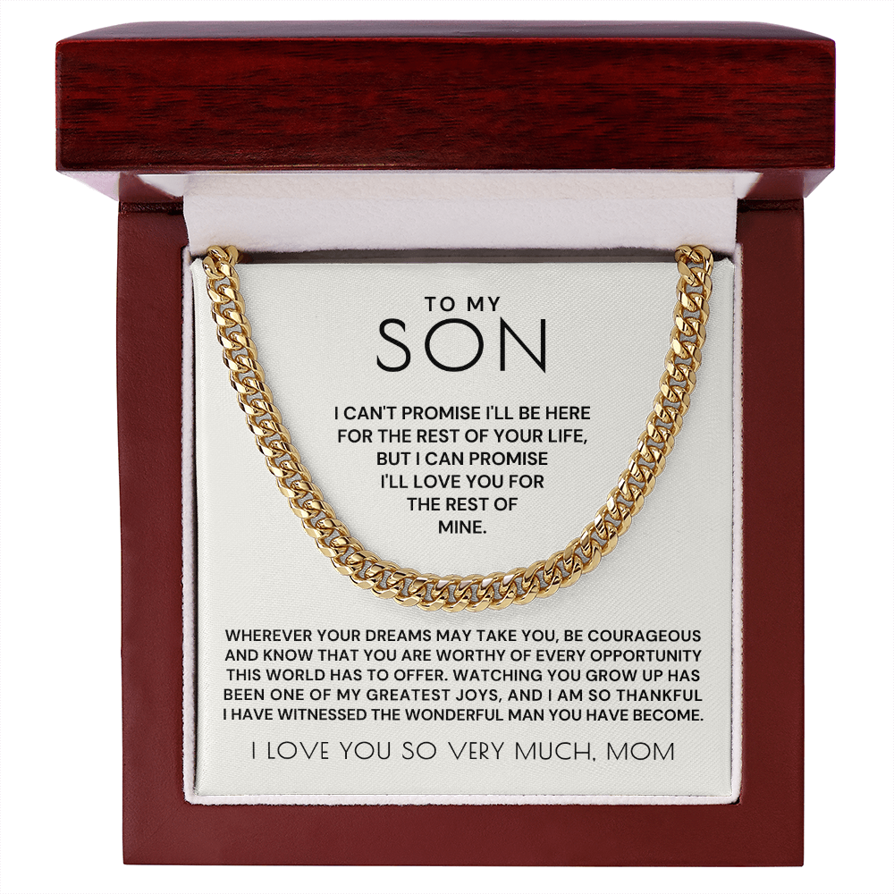 Gift for Adult Son From Mom | Greatest Joys Cuban Link Chain 0595T16